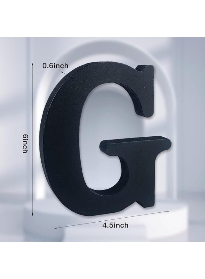 MIRFA Wooden Free Standing Decorative Letter Slices - Black - 6inches (G) - Image 2